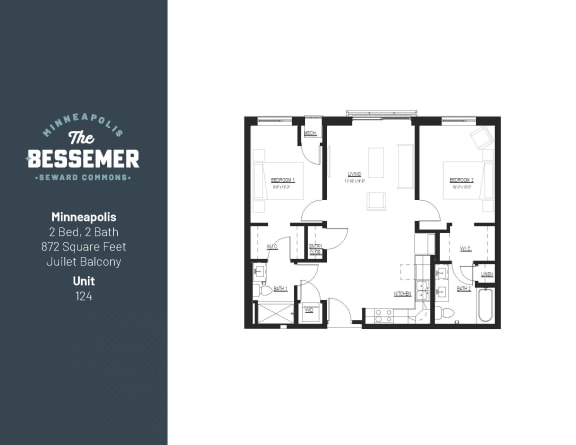 Minneapolis-juliet Floor Plan at The Bessemer at Seward Commons, Minneapolis, 55404