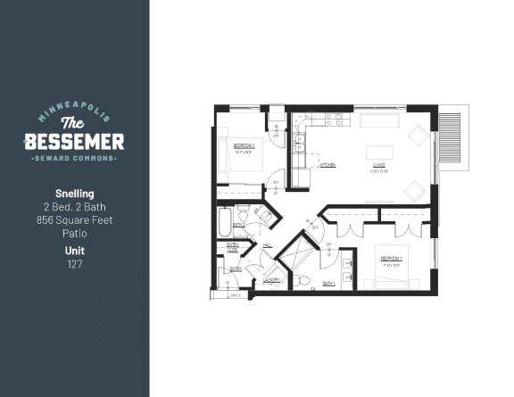 Snelling-patio Floor Plan at The Bessemer at Seward Commons, Minneapolis