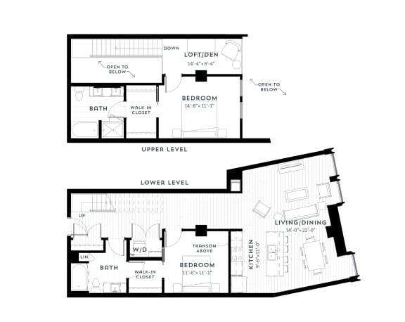 2&#x2B;A Floor plan at Custom House, St. Paul, MN, 55101