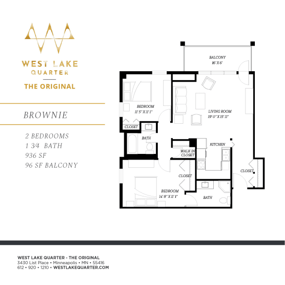 Brownie Floor Plan at The Original at West Lake Quarter, Minneapolis, 55416