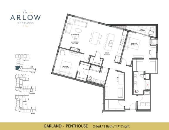 Garland 2 Bed 2 Bath Floor Plan at The Arlow on Kellogg, St Paul