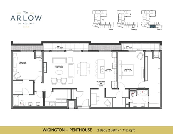 Floor Plan  Wigington 2 Bed 2 Bath Floor Plan at The Arlow on Kellogg, St Paul, 55102