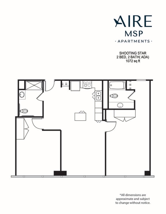 Floor Plan  AireMSP_ShootingStar_2br-ADA-1072sf floor plan at Aire MSP Apartments, Bloomington, 55425