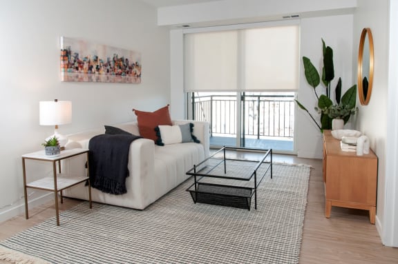 Spacious Living Room With Private Balcony at CityLine Apartments, Minnesota, 55406