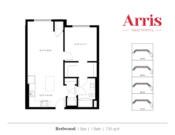 Floor Plan  Redwood Floor Plan at Arris Apartments - Opening August!, Lakeville, 55044
