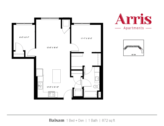 Balsam&#x2B; Den Floor Plan at Arris Apartments - Opening August!, Lakeville