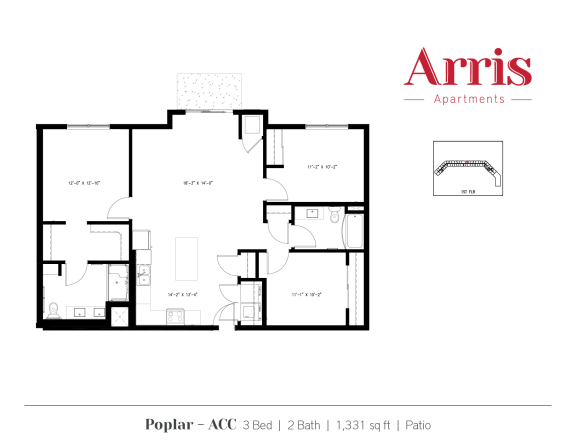 Poplar_ACC_Patio Floor Plan at Arris Apartments - Now Open!, Lakeville, 55044