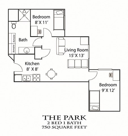 Floor Plan  The Park Floorplan Bierman Place Apartments in Minneapolis, MN_Park