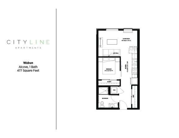Studio 1 bathroom floor plan Ifloor plan Studio 1 bathroom floor plan Ifloor plan at CityLine Apartments in Minneapolis, MN