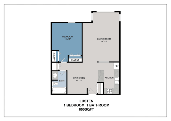 Lutsen - Slate Floor Plan at Audenn Apartments, Bloomington, Minnesota