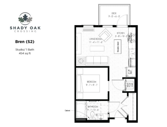 Floor Plan  Bren - S2 Floor Plan at Shady Oak Crossing, Minnetonka, MN, 55343