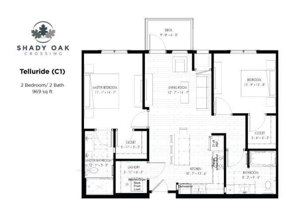 Telluride - C1 Floor Plan 969 Sq.Ft Telluride - C1 Floor Plan at Shady Oak Crossing, Minnetonka, MN, 55343