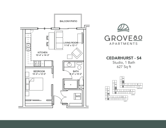 Cedarhurst - S4 Floor Plan Cedarhurst - S4 Floor Plan at Grove80 Apartments, Minnesota, 55016