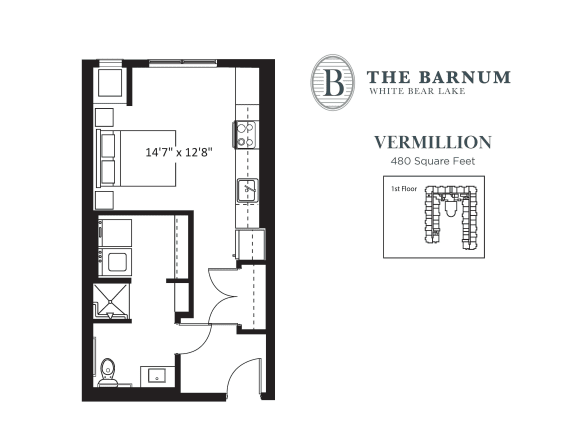 Vermillion Floor Plan at The Barnum, White Bear Lake, Minnesota