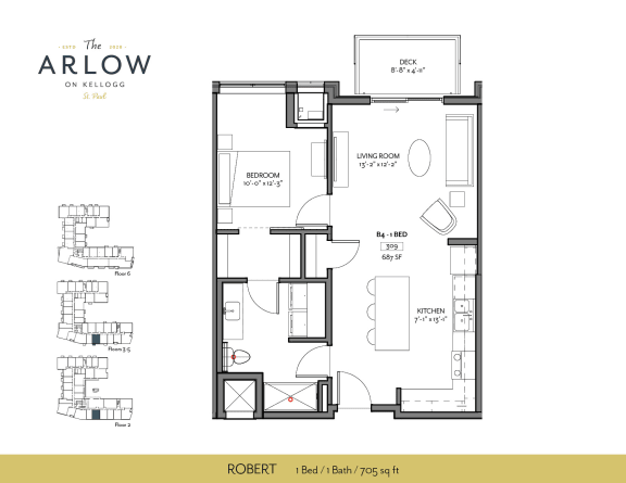 Robert Floor Plan Robert Floor Plan at The Arlow on Kellogg, St Paul, 55102