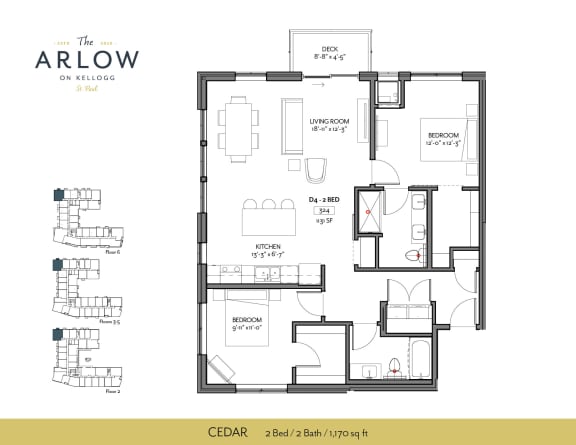 Cedar Floor Plan Cedar Floor Plan at The Arlow on Kellogg, Minnesota
