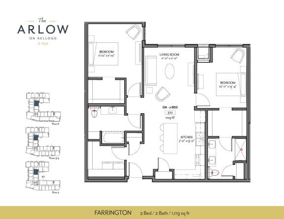 Farrington Floor Plan at The Arlow on Kellogg, St Paul, Minnesota