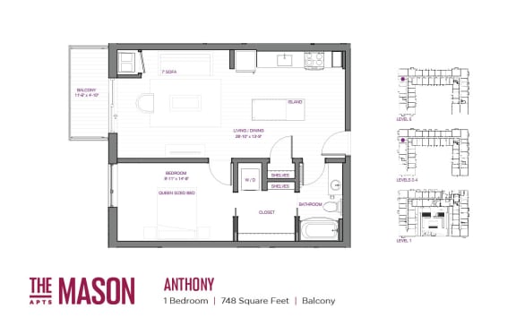 Anthony Floor Plan at The Mason, St. Paul, Minnesota