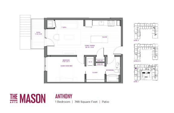 Floor Plan  Anthony Floor Plan at The Mason, St. Paul, 55114