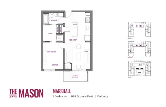 Marshall Floor Plan at The Mason, St. Paul, Minnesota