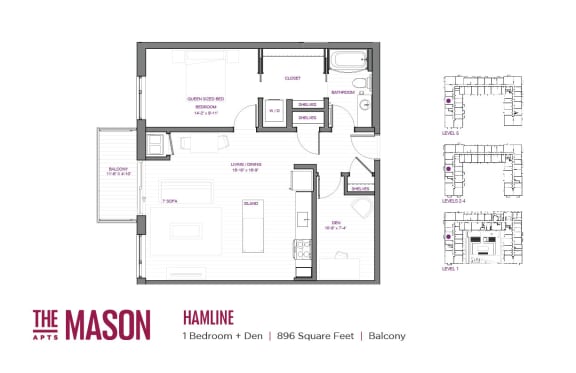 Hamline Floor Plan at The Mason, St. Paul, MN