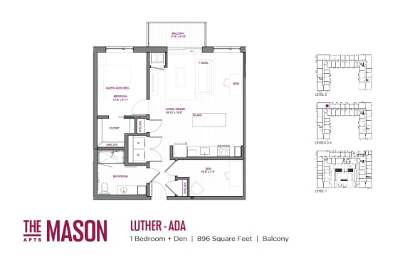 Luther ADA Floor Plan at The Mason, St. Paul, MN, 55114
