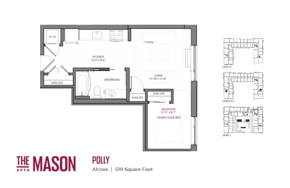 Polly Floor Plan at The Mason, St. Paul, Minnesota