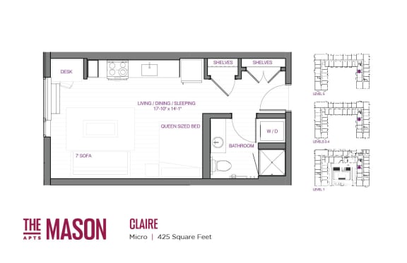 Claire Floor Plan Claire Floor Plan at The Mason, St. Paul, MN