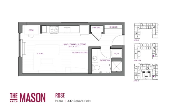 Floor Plan  Rose Floor Plan at The Mason, St. Paul, MN, 55114