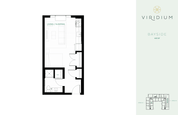 0 Bed 1 Bath Floor Plan at Viridium Apartments, 721 N Third Street, Minnesota