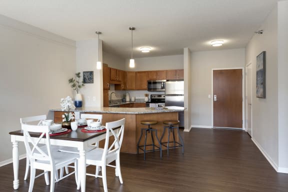 Modern Kitchen And Dining Area Modern Kitchen And Dining Area at Waterstone Place, Minnetonka, Minnesota
