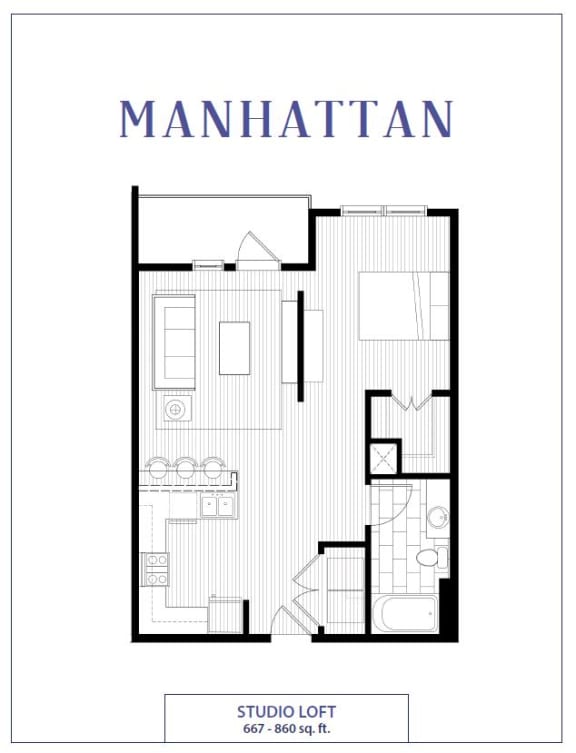 Floor Plan  Avenue Madison Studio Apartment