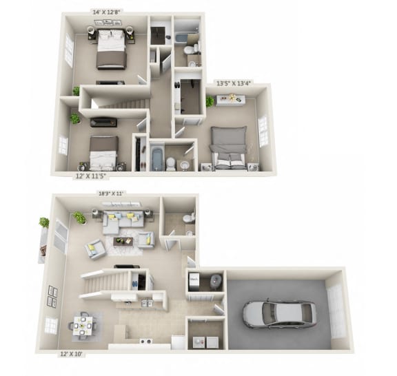 Floor Plans of Washington Place in Miamisburg, OH