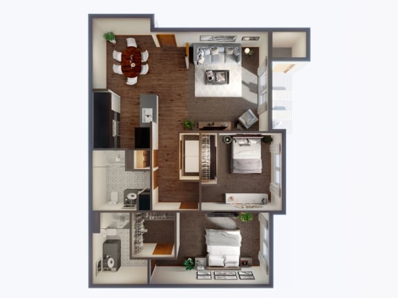 2 Bedroom 2 Bathroom Floor Plan at Panorama, Snoqualmie, WA, 98065