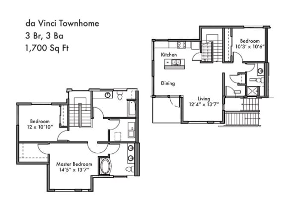 3 Bed 3 Bath Floor Plan 3 Bed 3 Bath Floor Plan at Discovery West, Issaquah, Washington