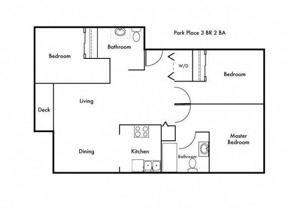  Floor Plan 3 Bedroom, 2 Bath