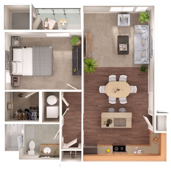 1 bedroom1 bathroom Baltimore Floorplan 1 bedroom1 bathroom Baltimore Floorplan with 871 square feet at Discovery Heights, Issaquah, WA