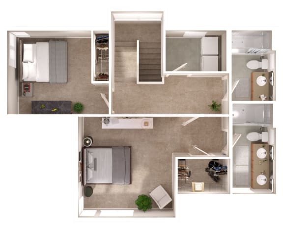 2 bedroom 2 bathroom D Westmore Upper Floor Floorplan 2 bedroom2 bathroom D Westmore Upper Floor Floorplan with 1561 square feet at Discovery Heights, Washington, 98029