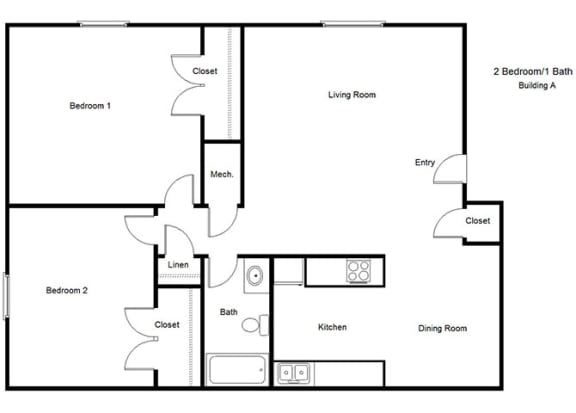 1502 Michigan Place_2 Bedroom Floor Plan
