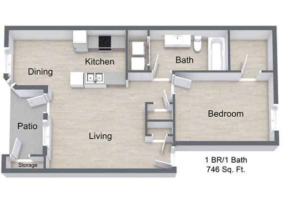 Balmoral_1 Bedroom Floor Plan