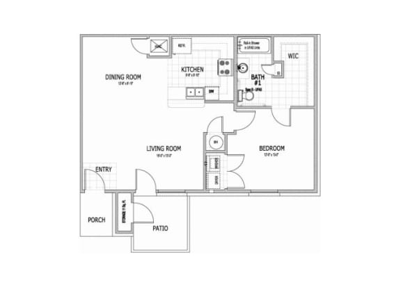 Cathy&#x27;s Pointe_1 Bedroom Floor Plan
