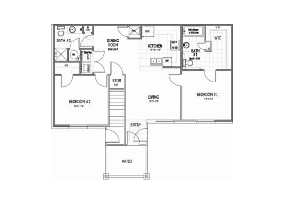 Cathy&#x27;s Pointe_2 Bedroom Floor Plan