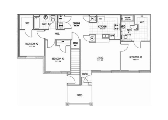Cathy&#x27;s Pointe_3 Bedroom Floor Plan