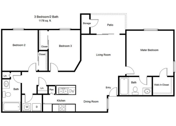 Copper Cove_3 Bedroom Floor Plan