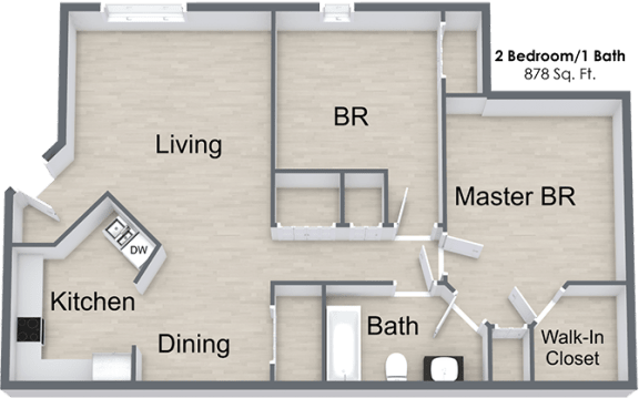 Cortland Estates_2 Bedroom Floor Plan