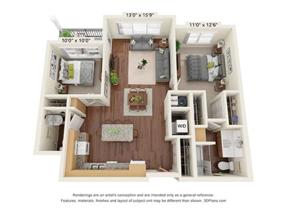 Covington Crossings_Two Bedroom Floor Plan