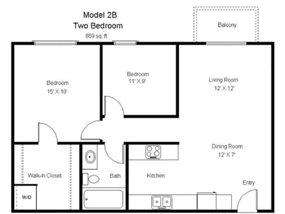 Crosswinds_2 Bedroom Floor Plan