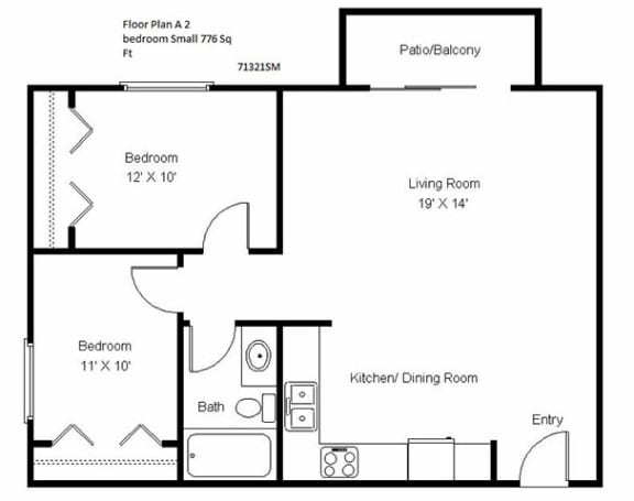 Crosswinds_Two Bedroom Floor Plan