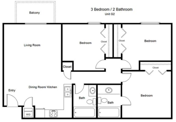 Floor Plan  Crosswinds_3 Bedroom Floor Plan