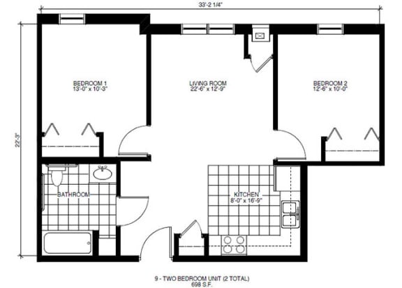 Heritage Landing_2 Bedroom Floor Plan